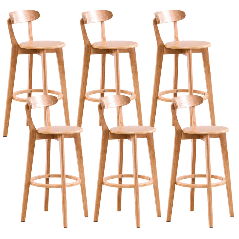 Contemporary Beech Low Back Home Stool Matte Finish Upholstered Bar Stools