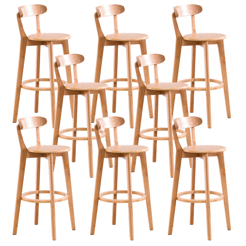 Contemporary Beech Low Back Home Stool Matte Finish Upholstered Bar Stools