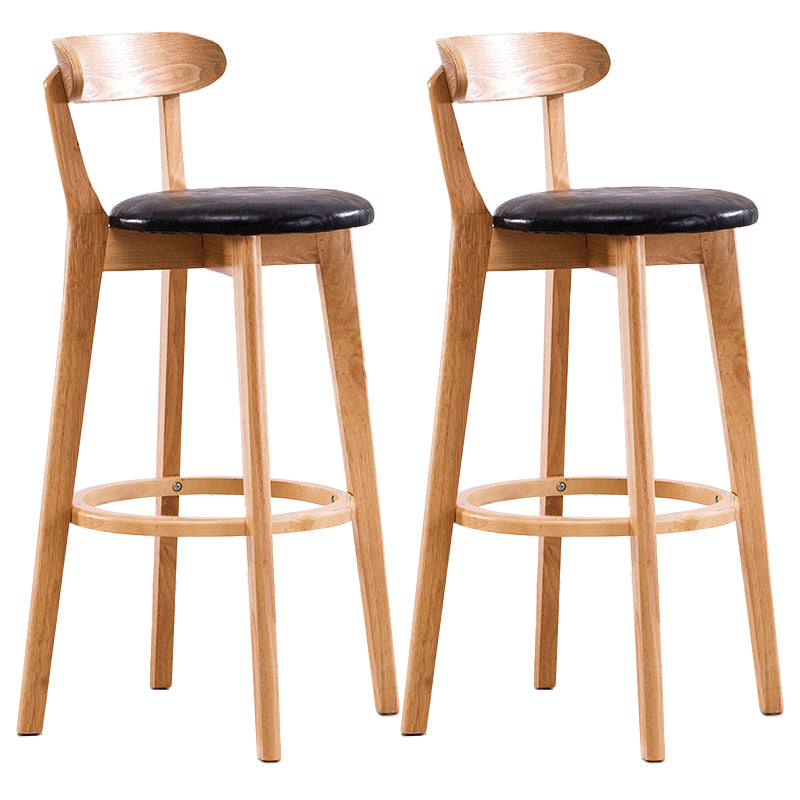 Contemporary Beech Low Back Home Stool Matte Finish Upholstered Bar Stools