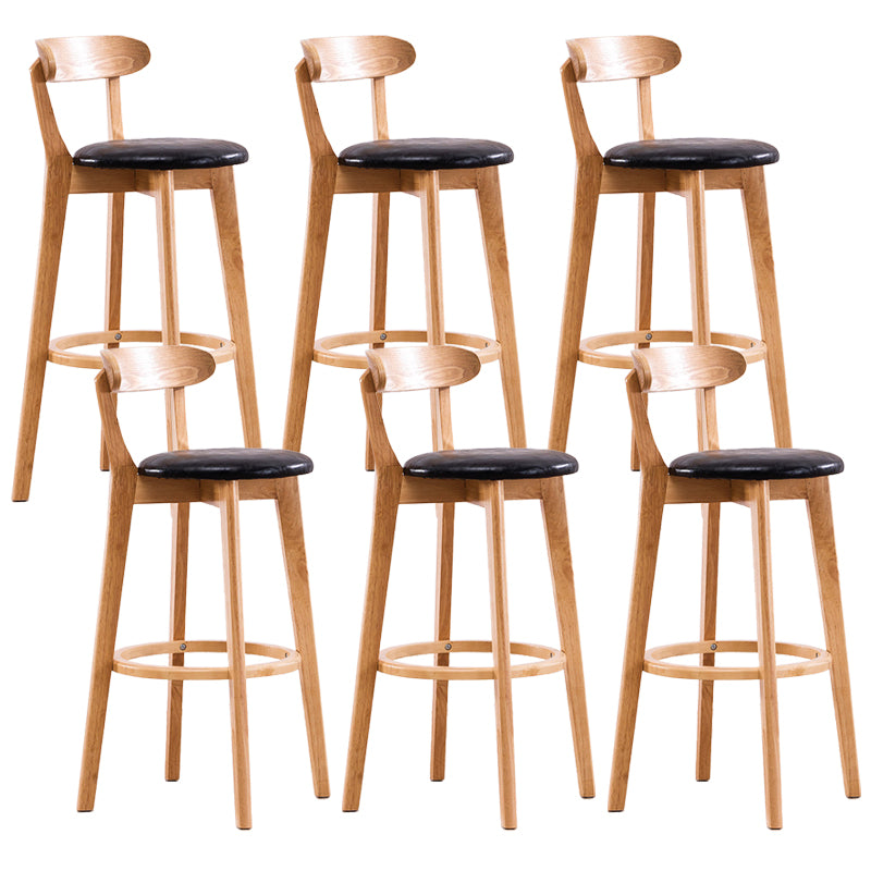 Contemporary Beech Low Back Home Stool Matte Finish Upholstered Bar Stools