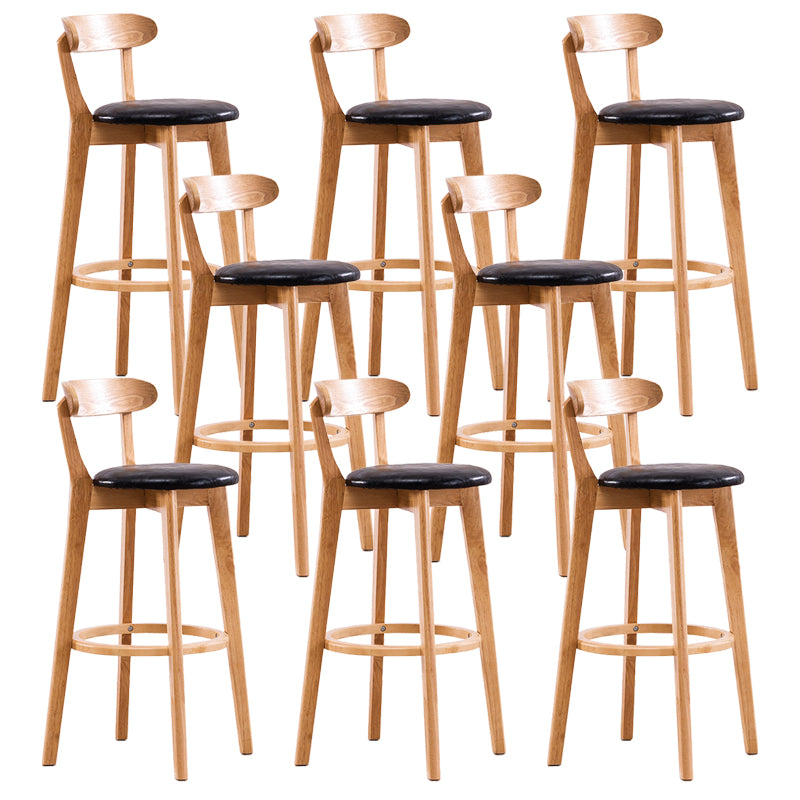 Contemporary Beech Low Back Home Stool Matte Finish Upholstered Bar Stools