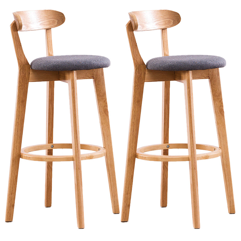 Contemporary Beech Low Back Home Stool Matte Finish Upholstered Bar Stools