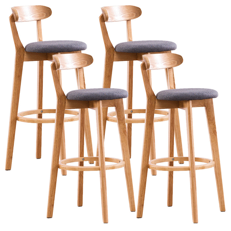 Contemporary Beech Low Back Home Stool Matte Finish Upholstered Bar Stools