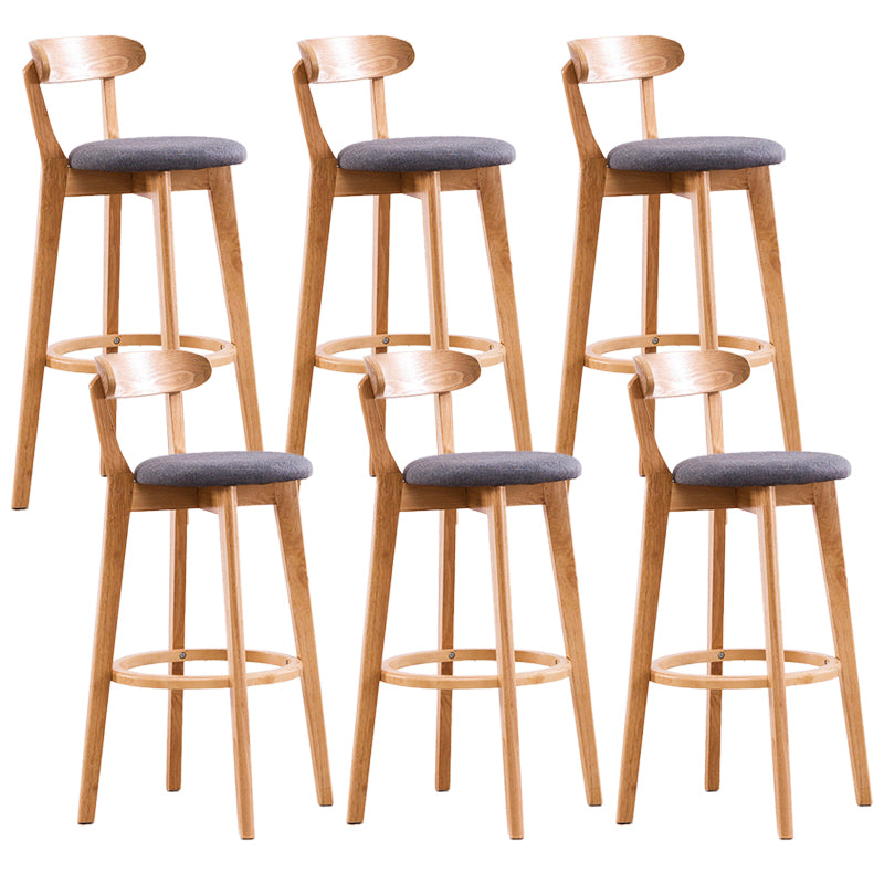 Contemporary Beech Low Back Home Stool Matte Finish Upholstered Bar Stools