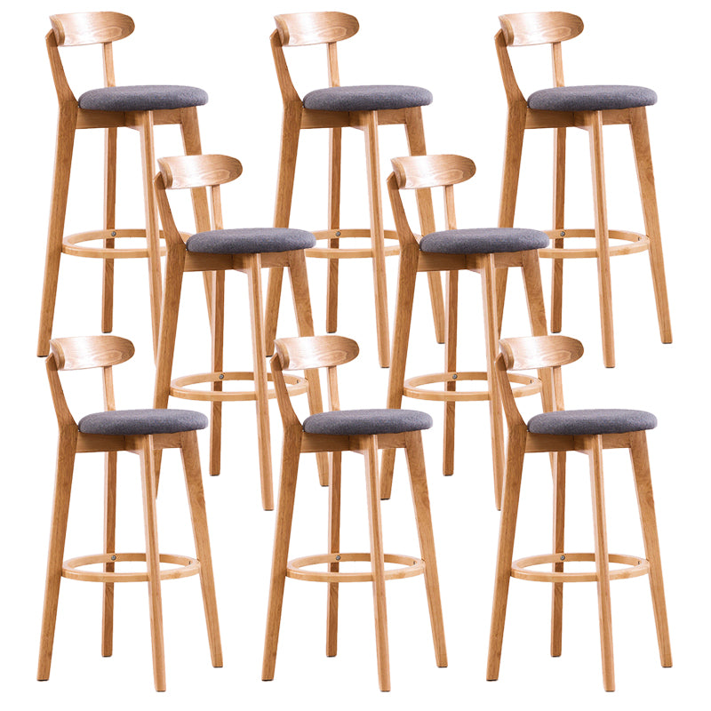 Contemporary Beech Low Back Home Stool Matte Finish Upholstered Bar Stools