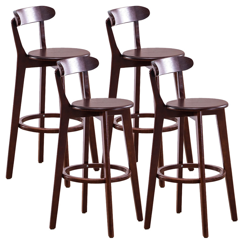 Contemporary Beech Low Back Home Stool Matte Finish Upholstered Bar Stools