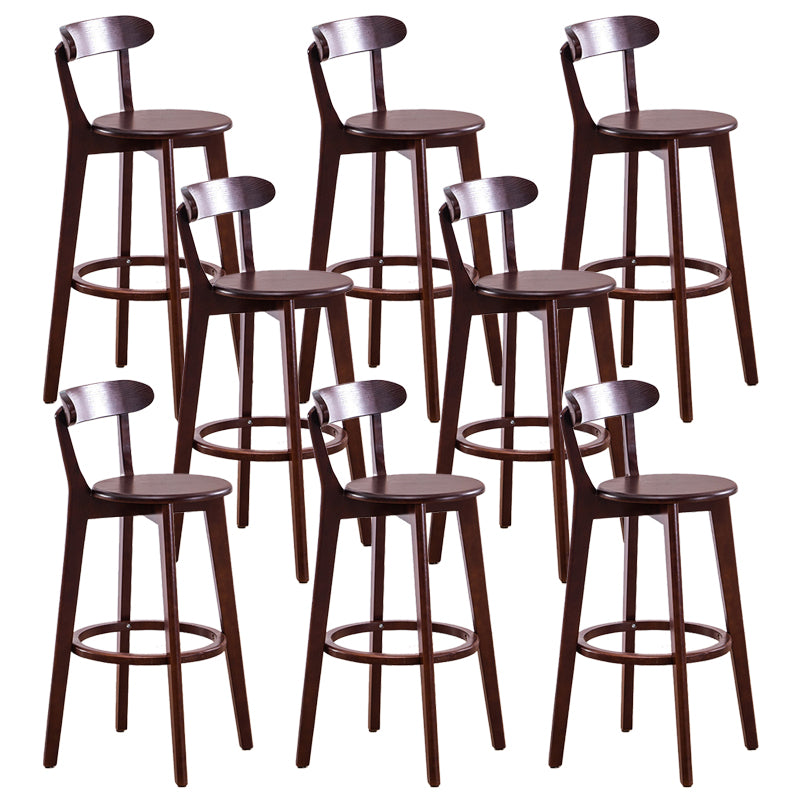 Contemporary Beech Low Back Home Stool Matte Finish Upholstered Bar Stools