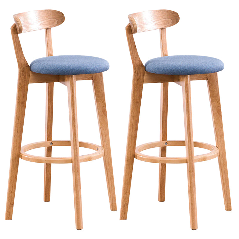 Contemporary Beech Low Back Home Stool Matte Finish Upholstered Bar Stools