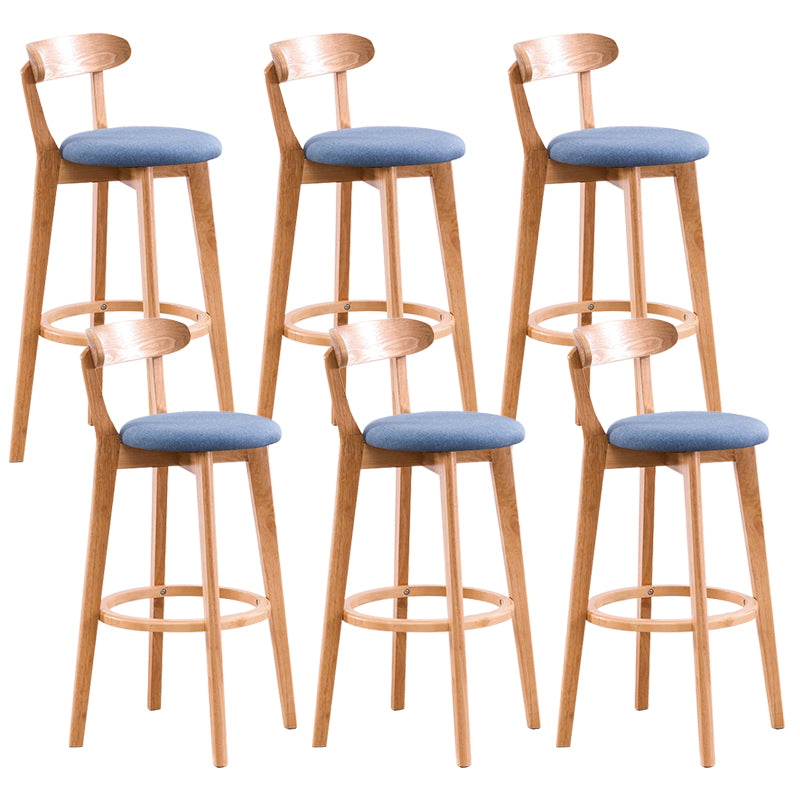 Contemporary Beech Low Back Home Stool Matte Finish Upholstered Bar Stools