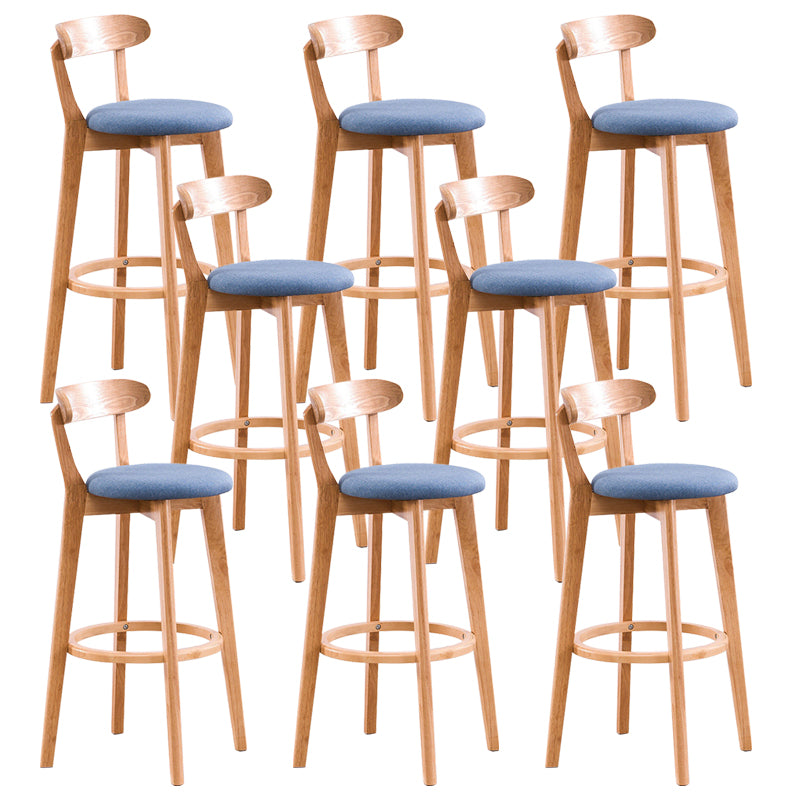 Contemporary Beech Low Back Home Stool Matte Finish Upholstered Bar Stools