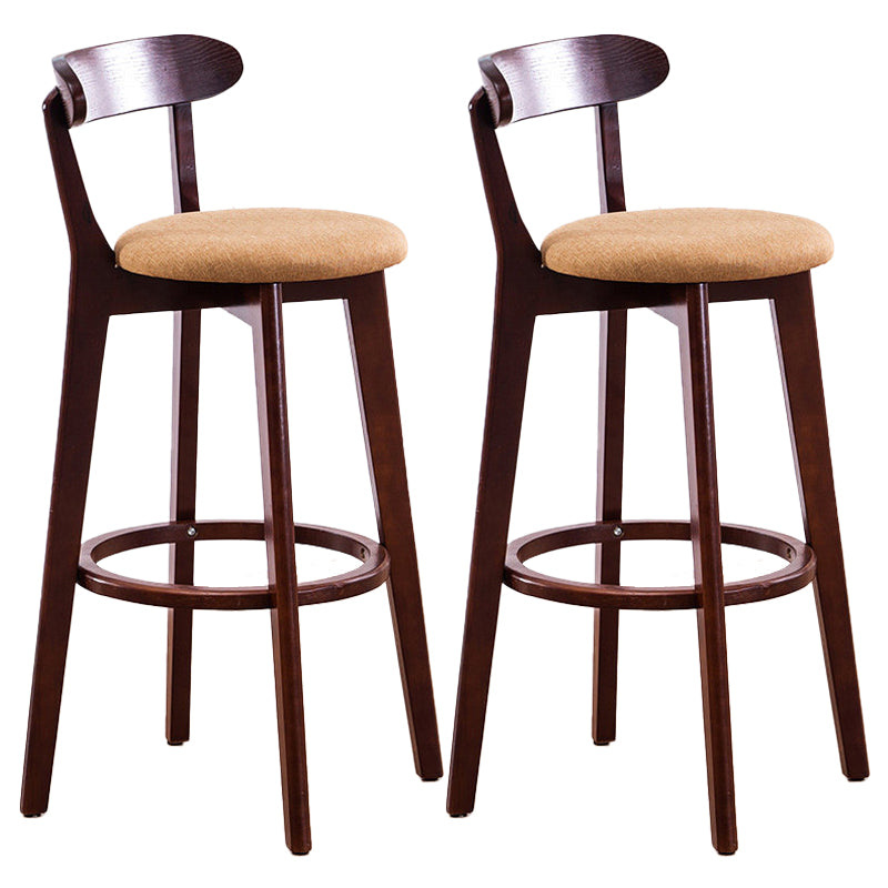 Contemporary Beech Low Back Home Stool Matte Finish Upholstered Bar Stools