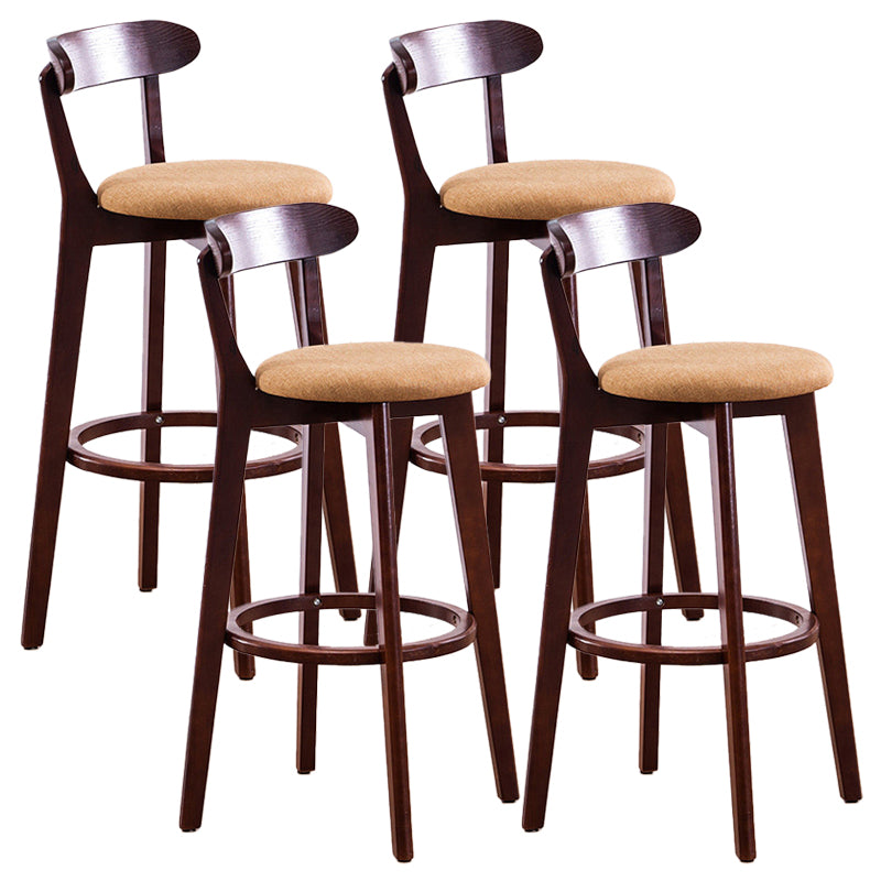 Contemporary Beech Low Back Home Stool Matte Finish Upholstered Bar Stools