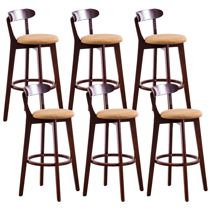 Contemporary Beech Low Back Home Stool Matte Finish Upholstered Bar Stools