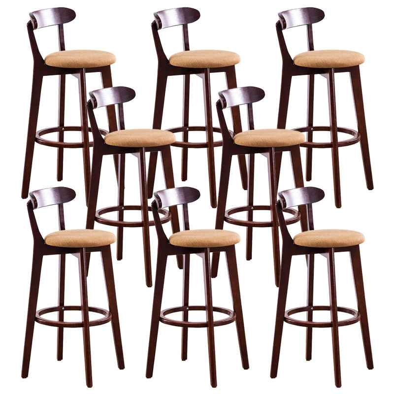 Contemporary Beech Low Back Home Stool Matte Finish Upholstered Bar Stools