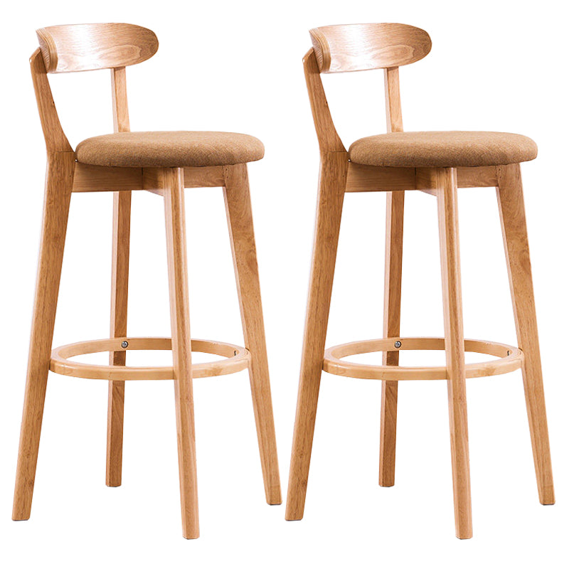 Contemporary Beech Low Back Home Stool Matte Finish Upholstered Bar Stools