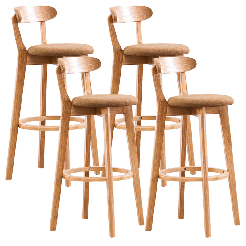 Contemporary Beech Low Back Home Stool Matte Finish Upholstered Bar Stools