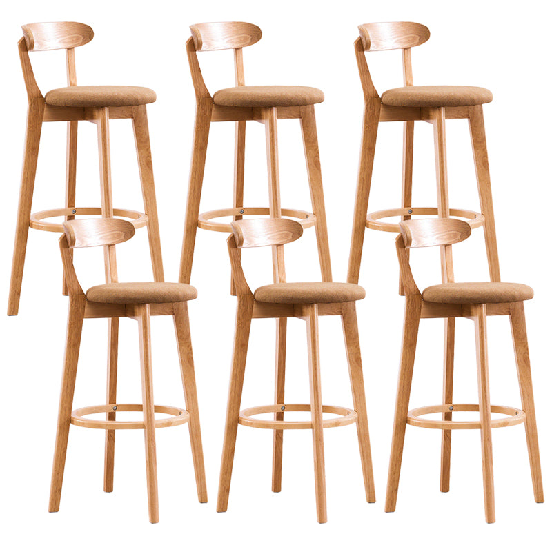 Contemporary Beech Low Back Home Stool Matte Finish Upholstered Bar Stools