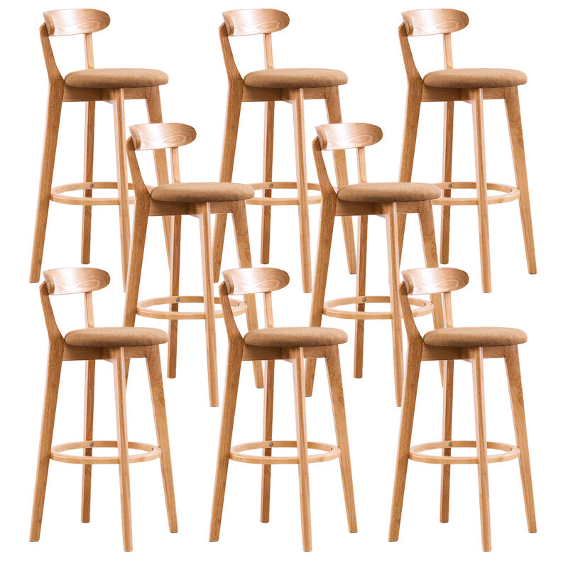 Contemporary Beech Low Back Home Stool Matte Finish Upholstered Bar Stools