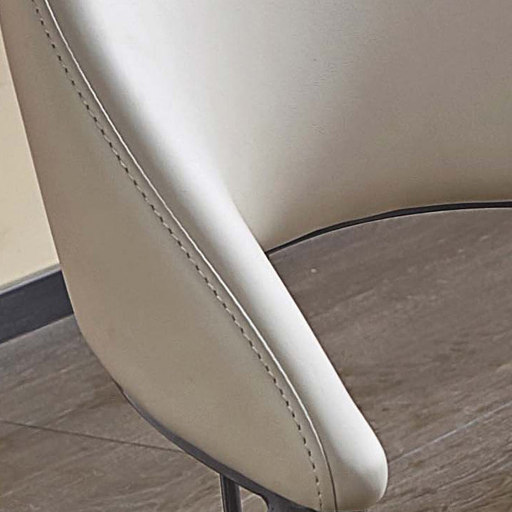 Glam Style Leather Dining Side Chair Open Back Indoor Dining Chair