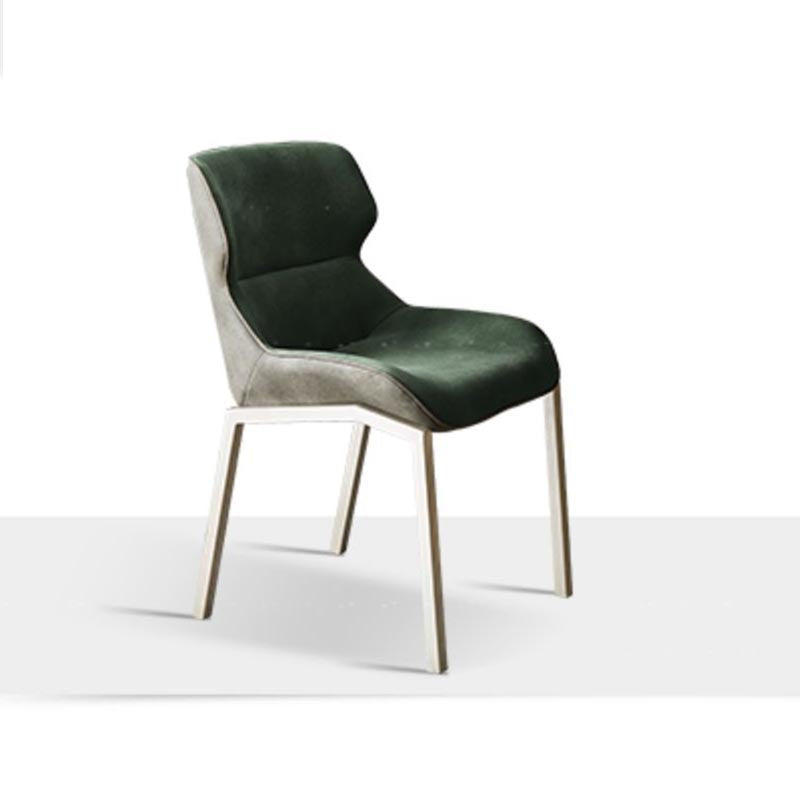 Modern Style Parsons Side Chair Indoor Dining Chair with Metal Base