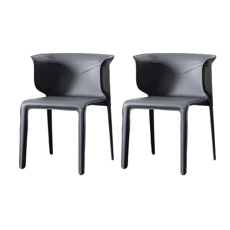 Metal Contemporary Indoor Chair with Leather Legs Matte Finish Side Chair for Dining Room