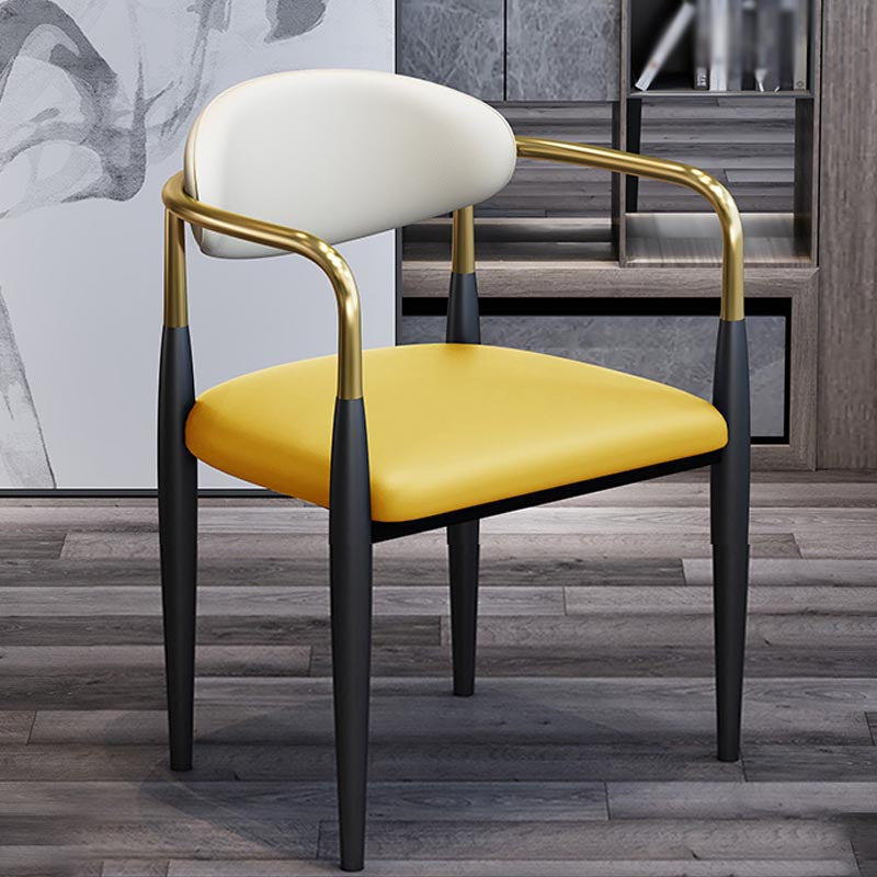 Modern Style Arm Chair Leather Open Back Dining Chair for Dining Room