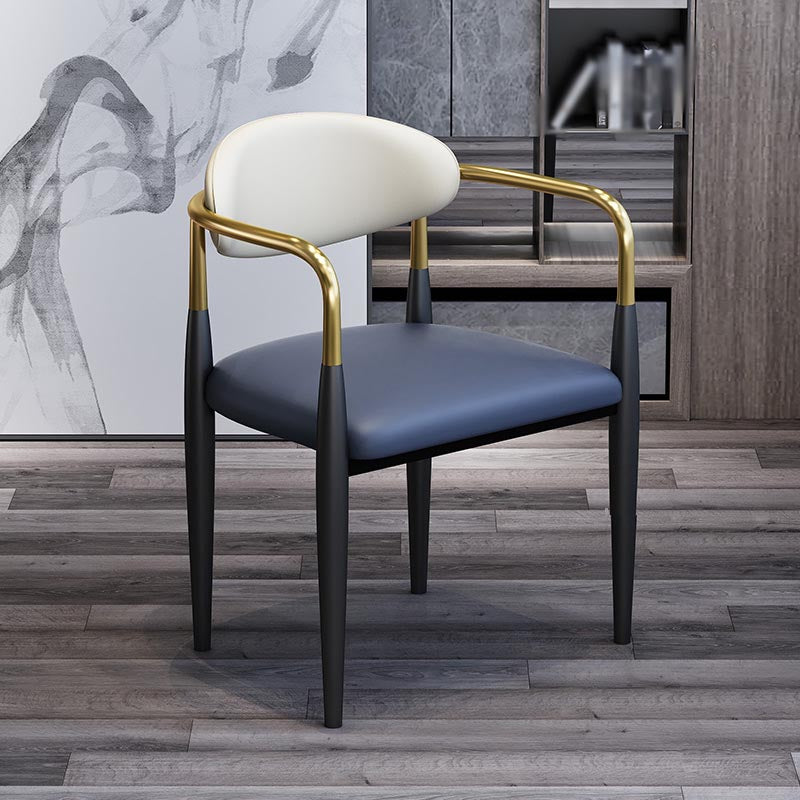 Modern Style Arm Chair Leather Open Back Dining Chair for Dining Room