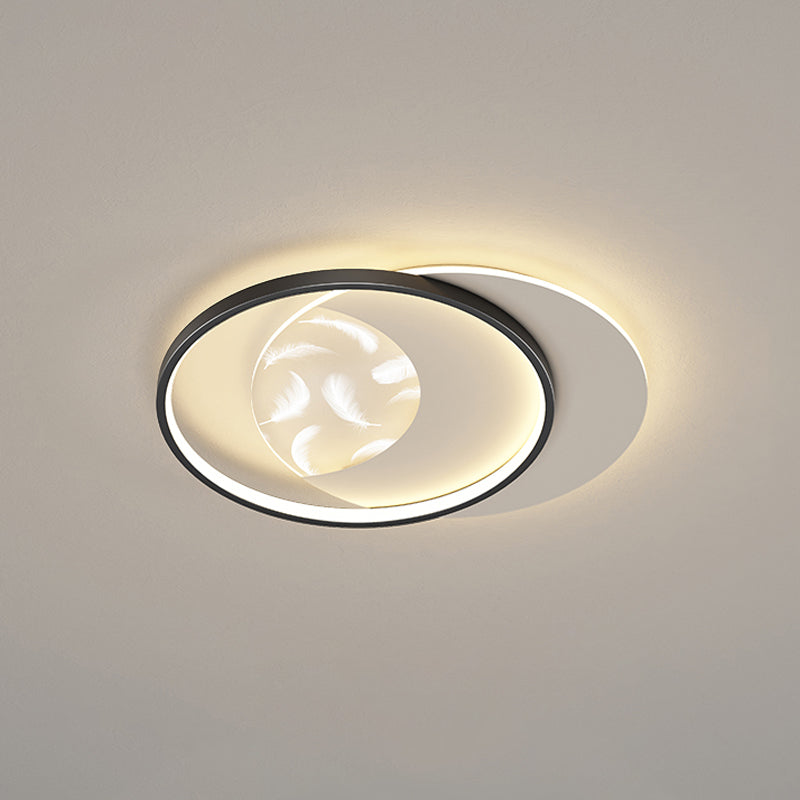 Metal Round Flush Ceiling Light Modern Style 3 Lights Flush Mount Fixture