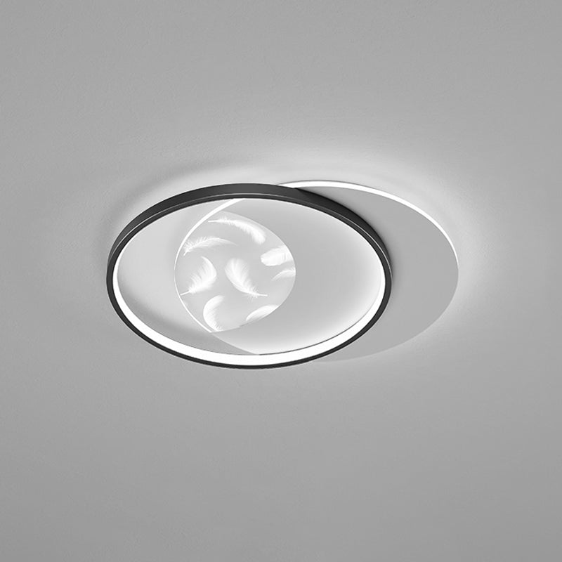 Metal Round Flush Ceiling Light Modern Style 3 Lights Flush Mount Fixture