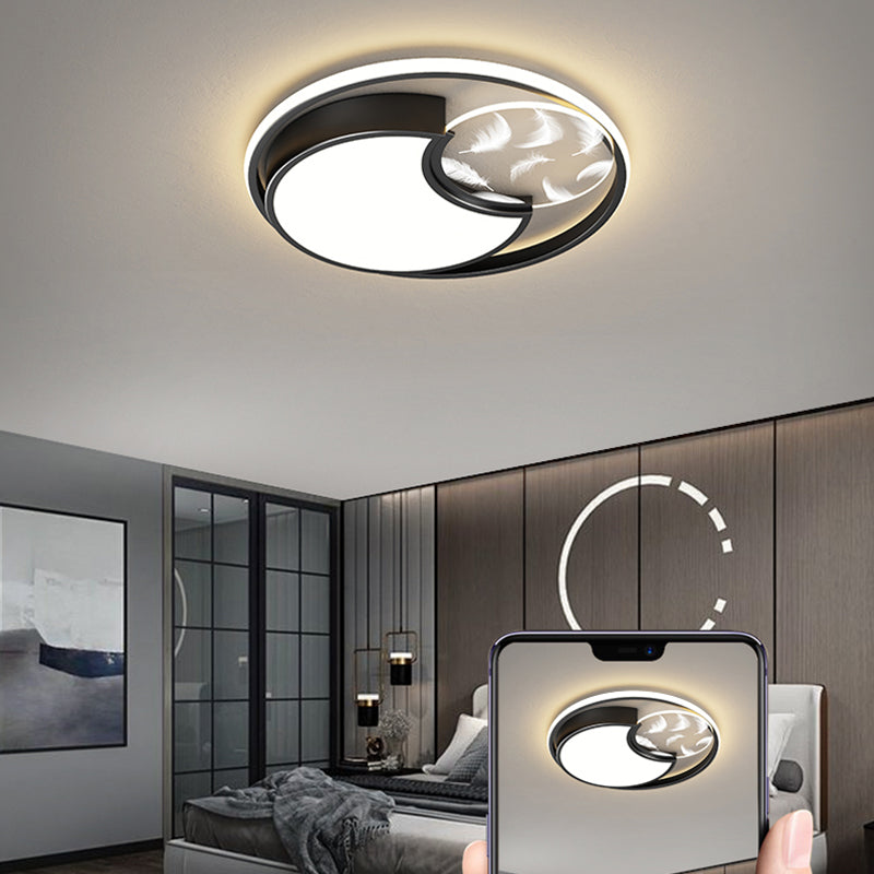 Metal Round Flush Ceiling Light Modern Style 3 Lights Flush Mount Fixture