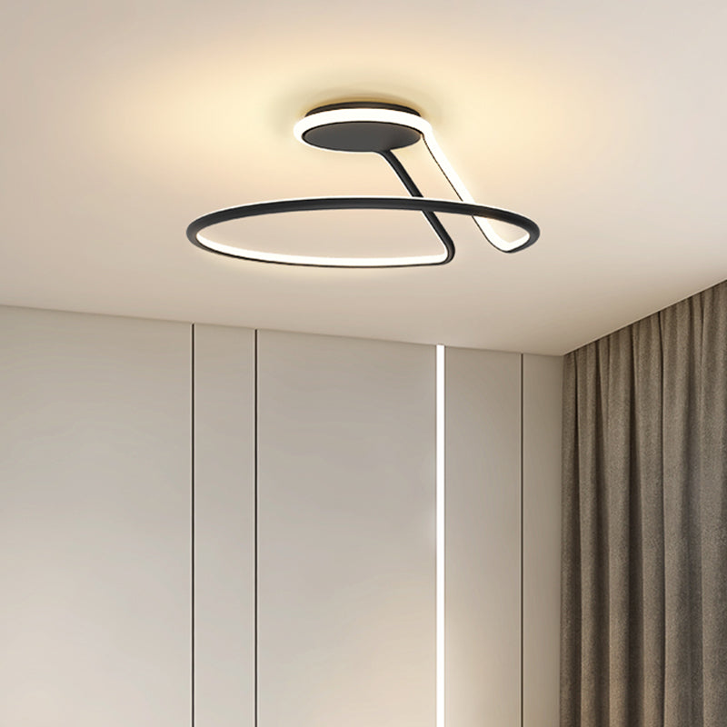 Metal Round Flush Ceiling Light Modern Style 1 Light Flush Mount Fixture