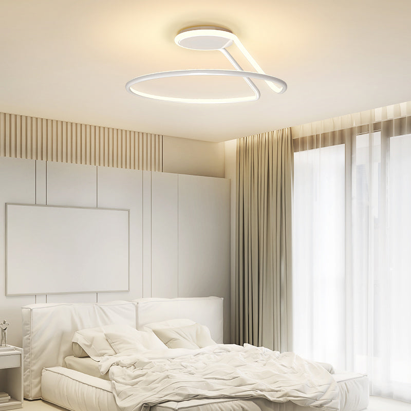 Metal Round Flush Ceiling Light Modern Style 1 Light Flush Mount Fixture