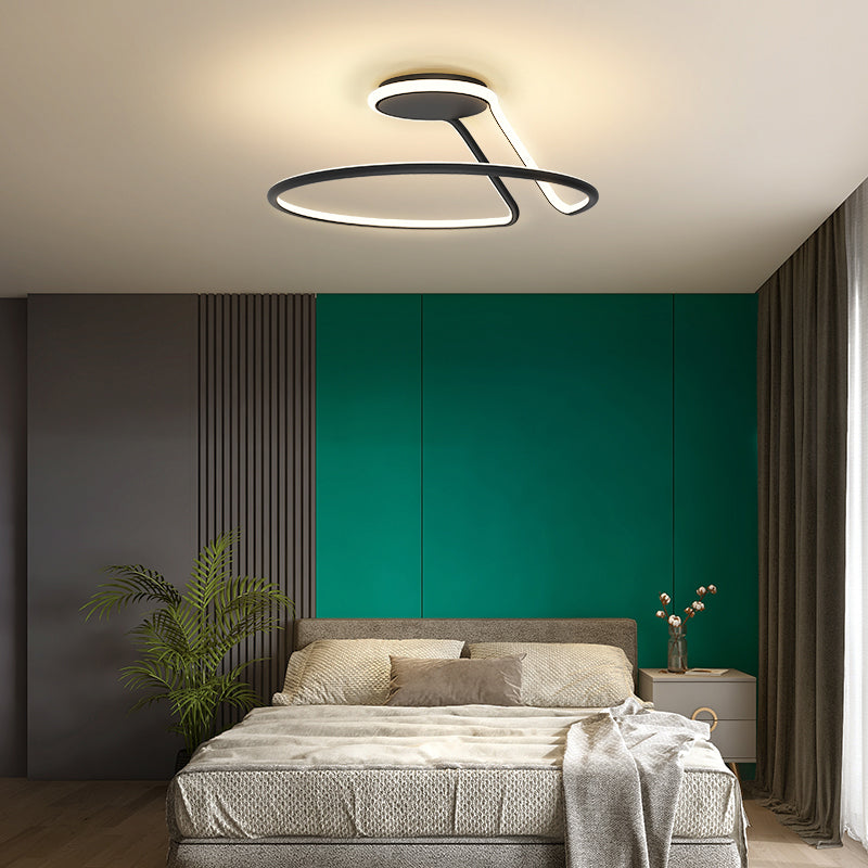 Metal Round Flush Ceiling Light Modern Style 1 Light Flush Mount Fixture