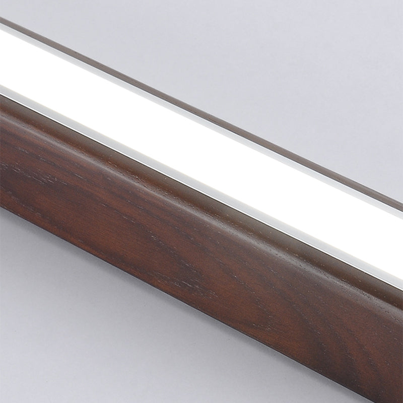 Wood Linear Shade Flush Ceiling Light Modern 1 Light Flush Mount Fixture in Brown