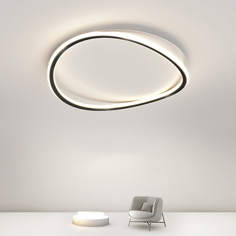 Metal Round Shape Flush Ceiling Light Modern Style 1 Light Flush Mount Lighting