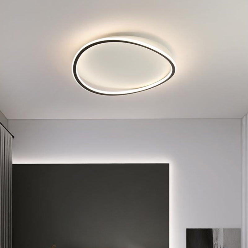 Metal Round Shape Flush Ceiling Light Modern Style 1 Light Flush Mount Lighting