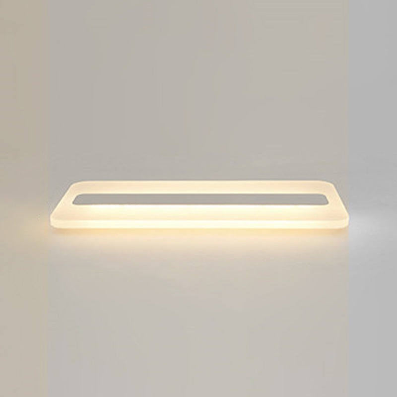 White Linear Ceiling Mount Fixture Nordic Style LED Acrylic Flush Mount Ceiling Lighting