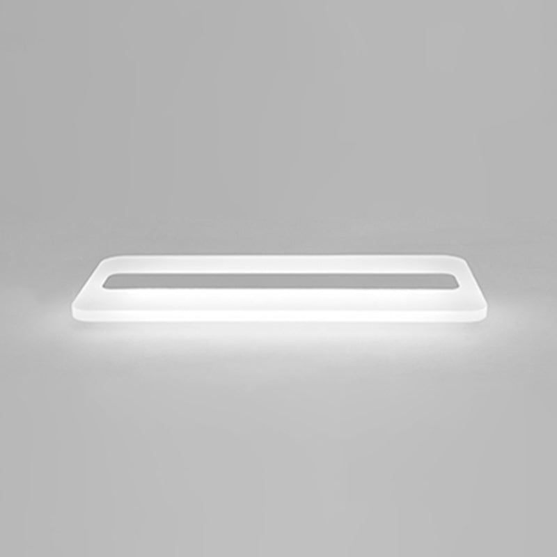 White Linear Ceiling Mount Fixture Nordic Style LED Acrylic Flush Mount Ceiling Lighting