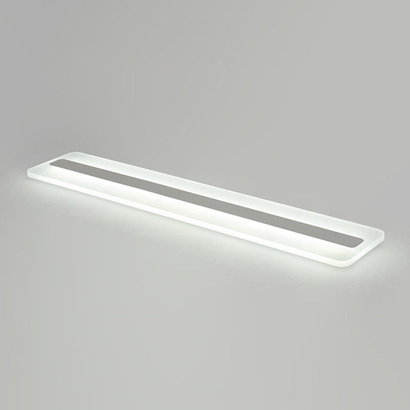 White Linear Ceiling Mount Fixture Nordic Style LED Acrylic Flush Mount Ceiling Lighting