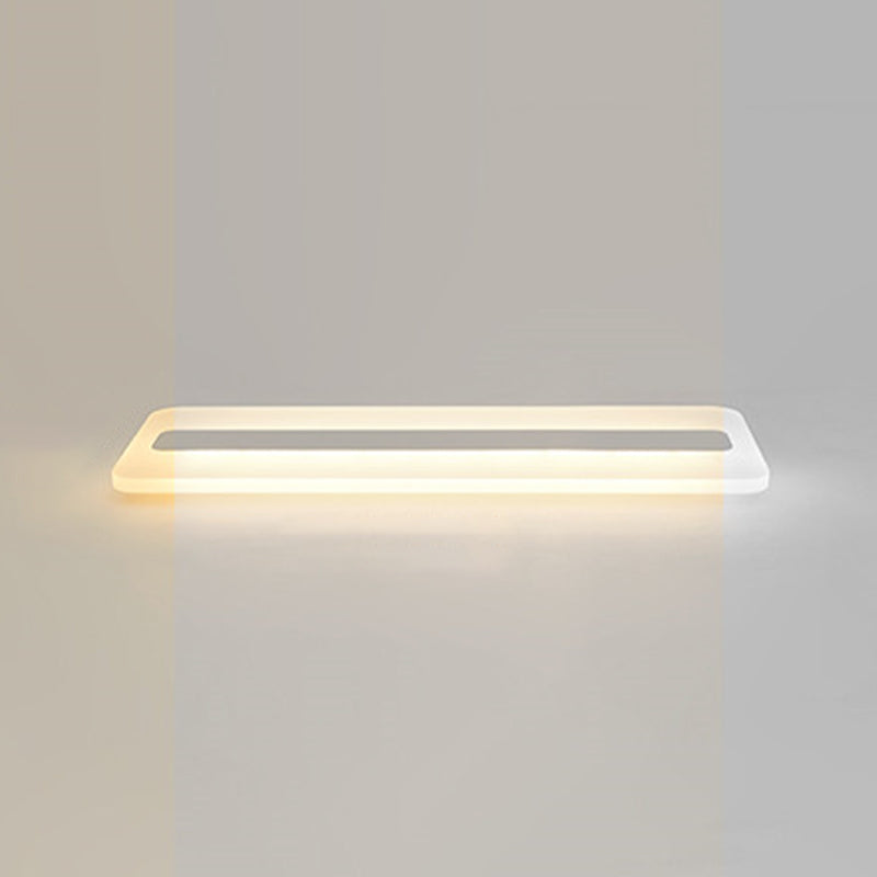 White Linear Ceiling Mount Fixture Nordic Style LED Acrylic Flush Mount Ceiling Lighting