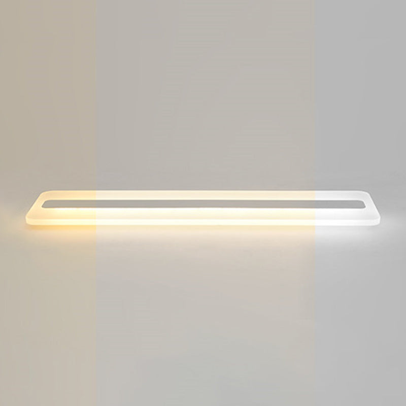 White Linear Ceiling Mount Fixture Nordic Style LED Acrylic Flush Mount Ceiling Lighting