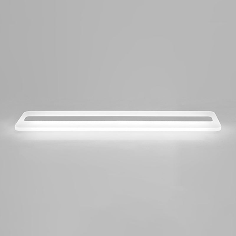 White Linear Ceiling Mount Fixture Nordic Style LED Acrylic Flush Mount Ceiling Lighting