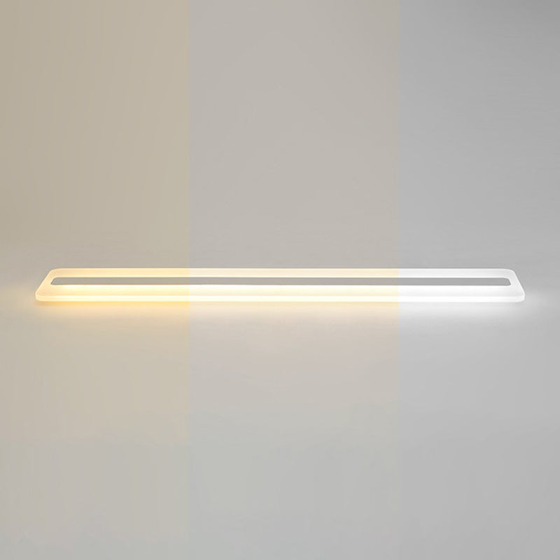 White Linear Ceiling Mount Fixture Nordic Style LED Acrylic Flush Mount Ceiling Lighting