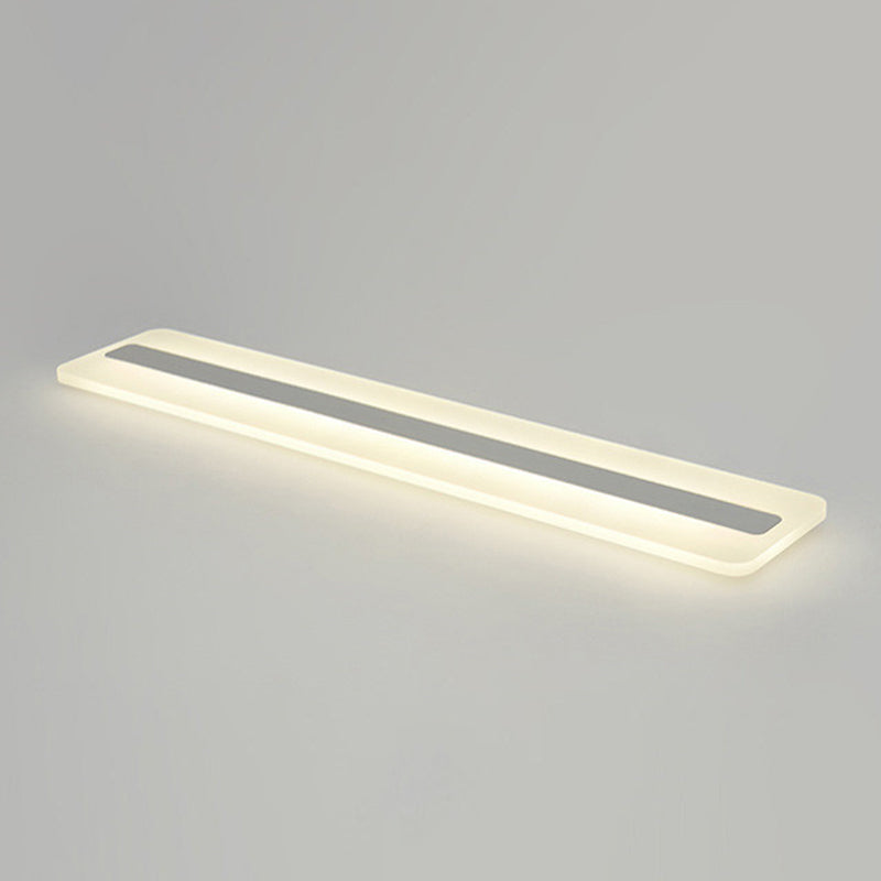 White Linear Ceiling Mount Fixture Nordic Style LED Acrylic Flush Mount Ceiling Lighting