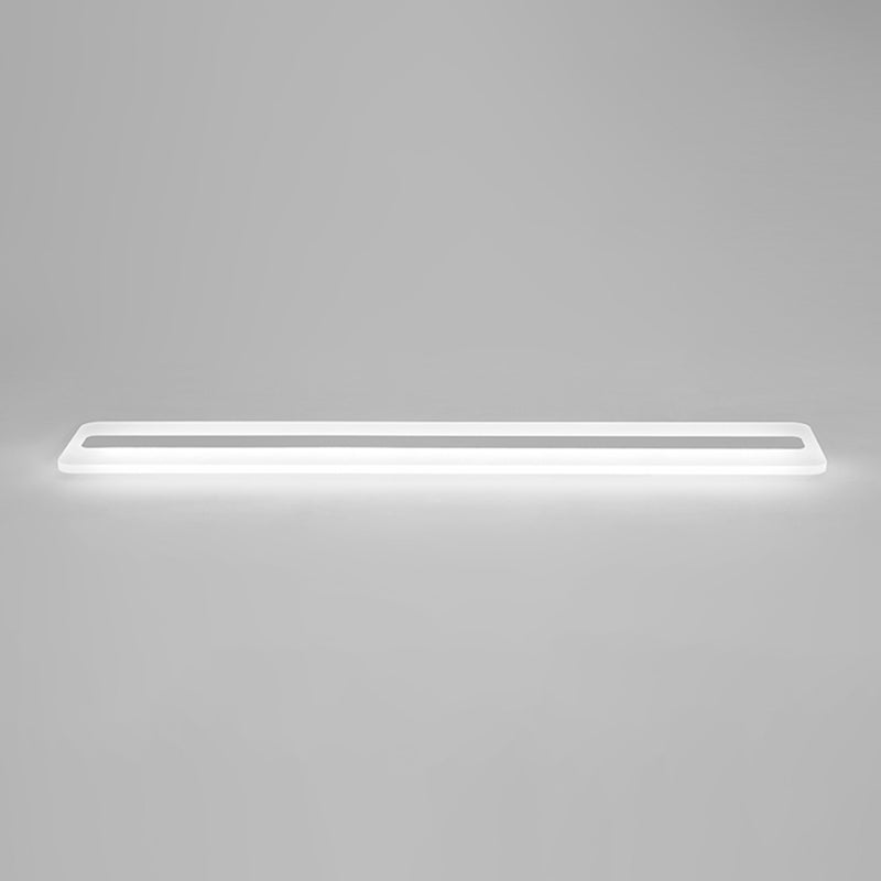 White Linear Ceiling Mount Fixture Nordic Style LED Acrylic Flush Mount Ceiling Lighting