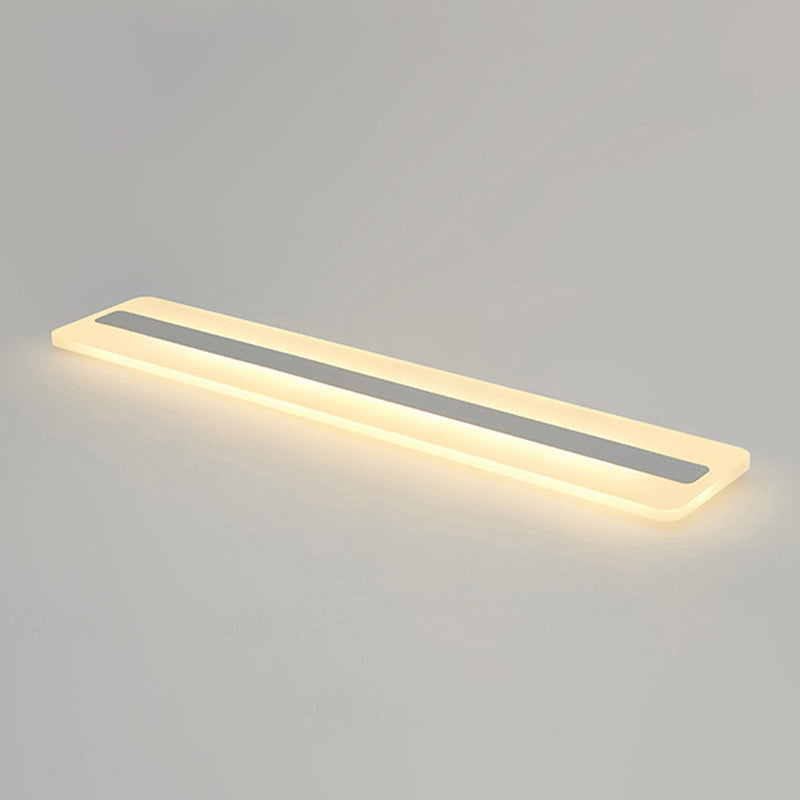 White Linear Ceiling Mount Fixture Nordic Style LED Acrylic Flush Mount Ceiling Lighting