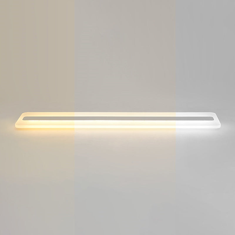 White Linear Ceiling Mount Fixture Nordic Style LED Acrylic Flush Mount Ceiling Lighting