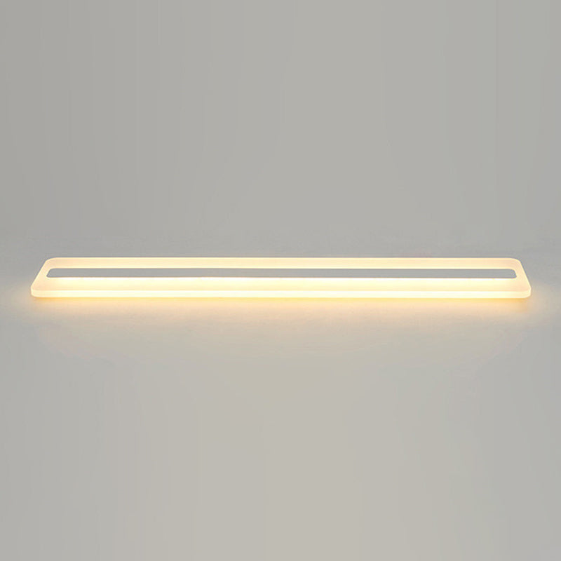 White Linear Ceiling Mount Fixture Nordic Style LED Acrylic Flush Mount Ceiling Lighting