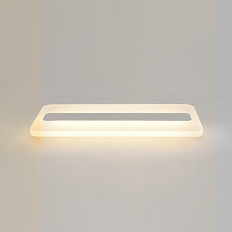 White Linear Ceiling Mount Fixture Nordic Style LED Acrylic Flush Mount Ceiling Lighting