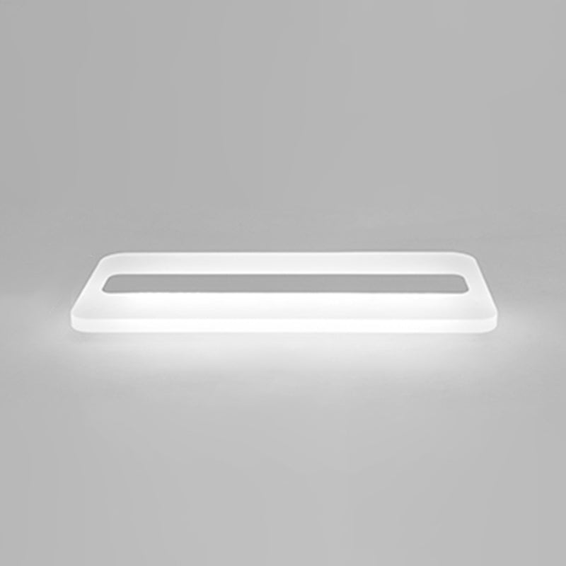 White Linear Ceiling Mount Fixture Nordic Style LED Acrylic Flush Mount Ceiling Lighting